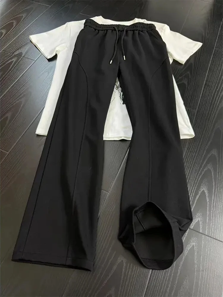 ey American Street Sle Pantaloni sportivi larghi da uomo Pantaloni sportivi casual autunnali con orlo arricciato Youth Faion