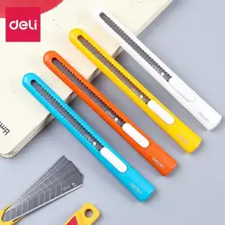 Deli 4pcs Candy Colored Art Knife Students Cutting Paper Folding Paper Art Knife Children Paper Toys Special Utility knife