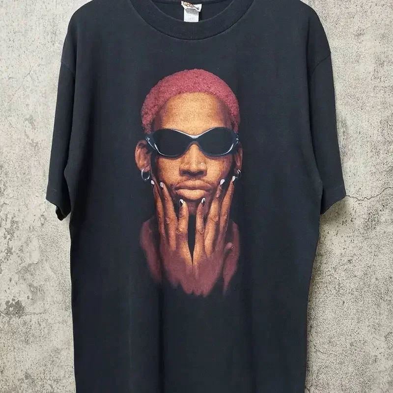 Dennis Rodman Short Sleeve T Shirt Men Street Hip Hop T-shirt Vintage Fitness Tees O-neck Cotton Tops Fashion Casual Women Shirt