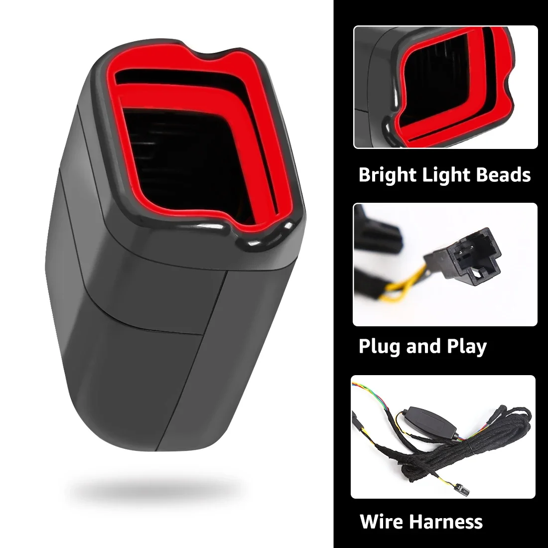 For Tesla Safety Buckle Ambient Light 64 Colors For Model 3 Model Y S X Seat Belt LED Decorative Lamp Car Interior APP Control