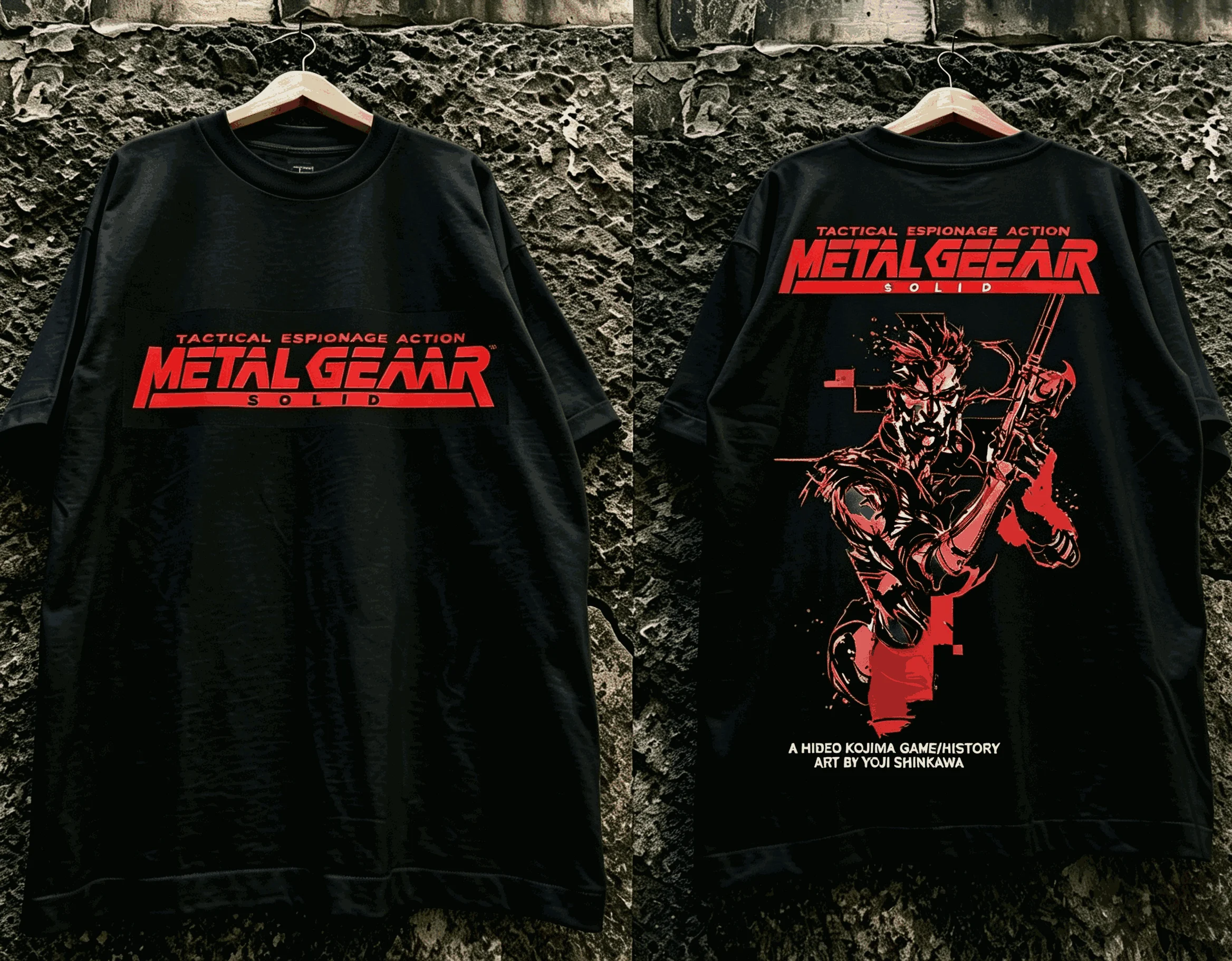 Metal Gear Solid Unisex Casual Fashion T-shirt High Street Oversized Unisex T-shirt Streetwear Trendy Cotton Couples Breathable