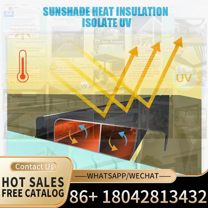 

Электрические пластинчатые жалюзи, элитная алюминиевая пергола, роскошный дизайн для отпуска, резисторы, террасы отеля, перголы