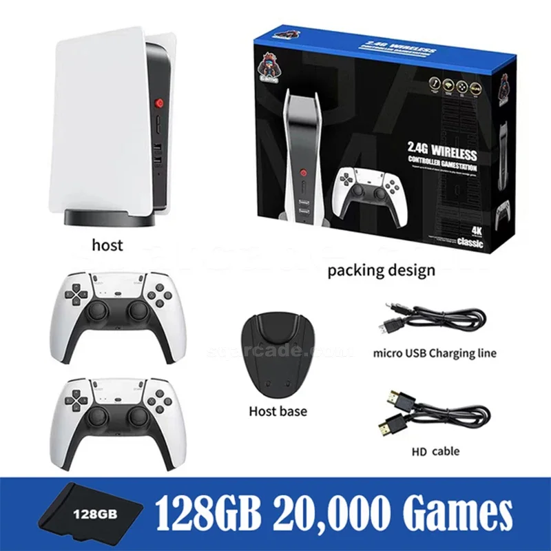 4K 3D PS 5 Video Game Console 128GB 2.4G Wireless Controller Android M5 Retro Classic Game Console 15000/20000 Games