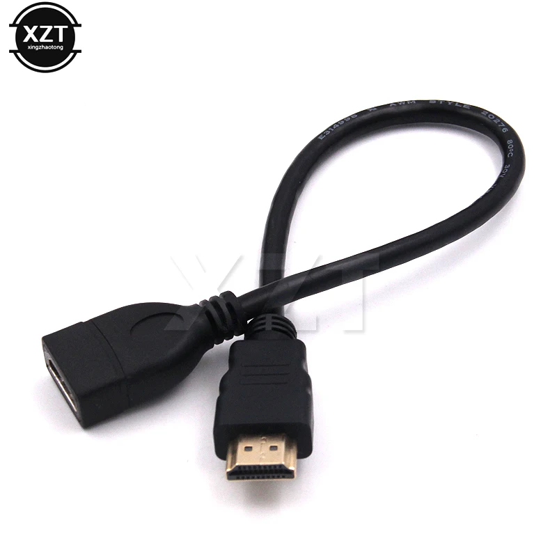 30CM przedłużacz kompatybilny z HDMI regulowany Adapter rozszerzenie męskie i żeńskie kompatybilny z HDMI