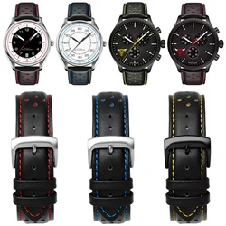 For Omega Tissot T116.617 fashion Sport Genuine leather watch strap male 22mmBlack red orange blue yellow line Soft accessories