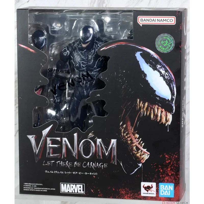 In stock Bandai Original Marvel Universe Anime Figure SHF Venom 2 Action Figure Toys for Kids Gift Collectible Model