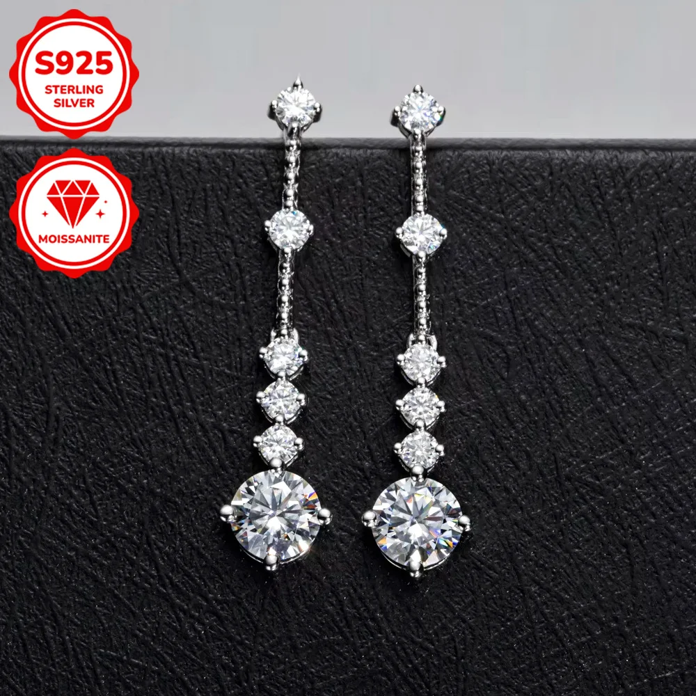 1 Pair 3Carat S925 Moissanite Earrings, Classic Fashion Jewellery. A Stylish Choice Suitable for Various Holidays.