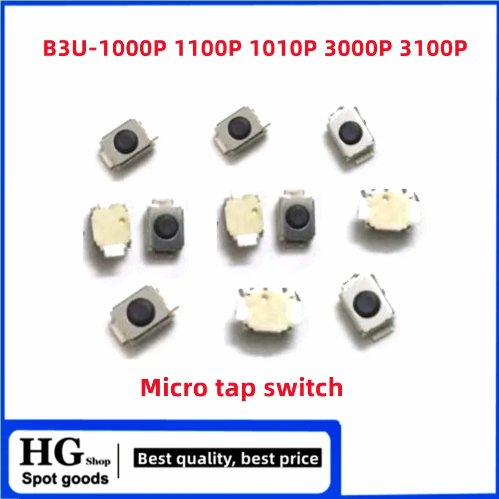 10PCS/Lot Original new B3U-1000P 1100P 1010P 3000P 3100P 2-pin ultra-small touch key switch 3*2.5*1.6 microbutton