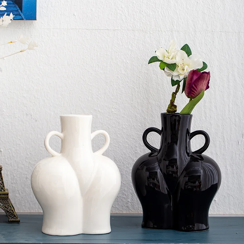 Ceramic Vase, Simulated Human Body Art Vase, Flower Arrangement, Hydroponic Flower Container, Home Desktop Decoration Ornament