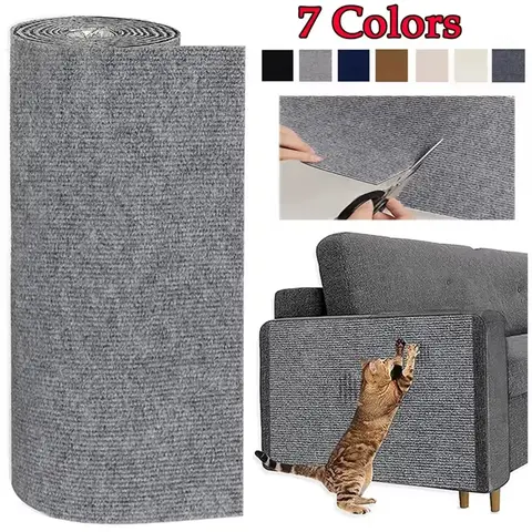 7 Colors Cat Scratcher Sofa Protector Cats Scratcher Pad Board Protection Trimmable Self-adhesive Carpet DIY Cat Scratch Mat