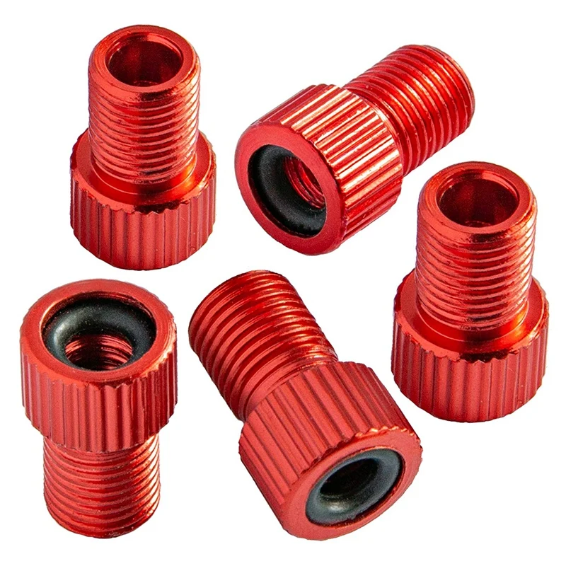 

NEW-5Pc Aluminum Alloy Bike Valve Adapter Bike Inner Tube Caps Cover Adapter Racing Bicycle Inflate Tire Part