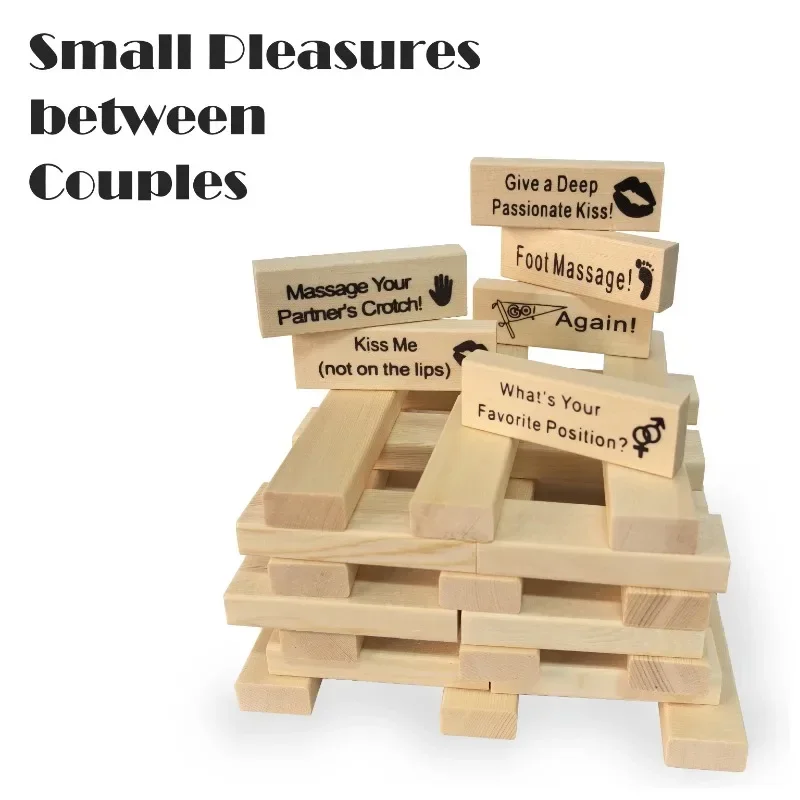 نشاط الزوجين لعبة برج خشبي تاريخ الليل عيد الحب المتداول التراص كتل بناء متعة للأزواج ليلة رومانسية