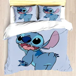 Funda de edredón de Stitch para niños, edredón estampado de Anime de dibujos animados, ropa de cama de poliéster 100%, tamaño doble, regalo de varios tamaños