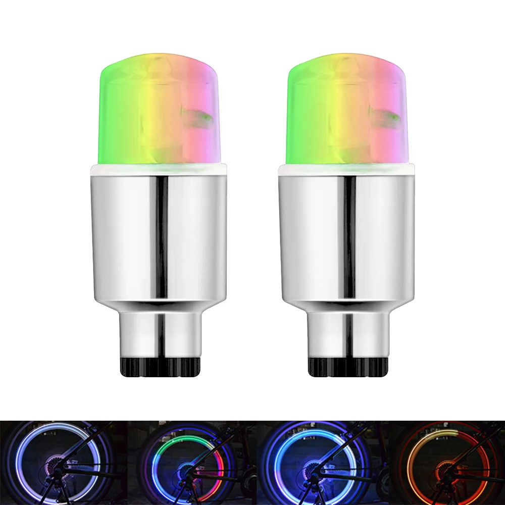 

Color Air Nozzle Door Hub Light 12V Tire Stem Flashing Neon LED Bicycle Motorcycle Style Dust Cap Decoration Atmosphere Car Lamp