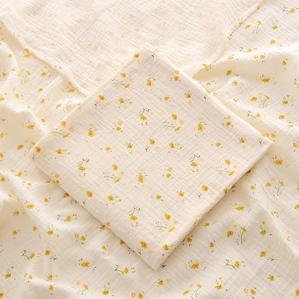 Double-Layered Swaddle Blanket Breathable Gauze Soft Cotton Quilt Bath Towel Cartoon Print Newborn Wrap Blanket For Newborn