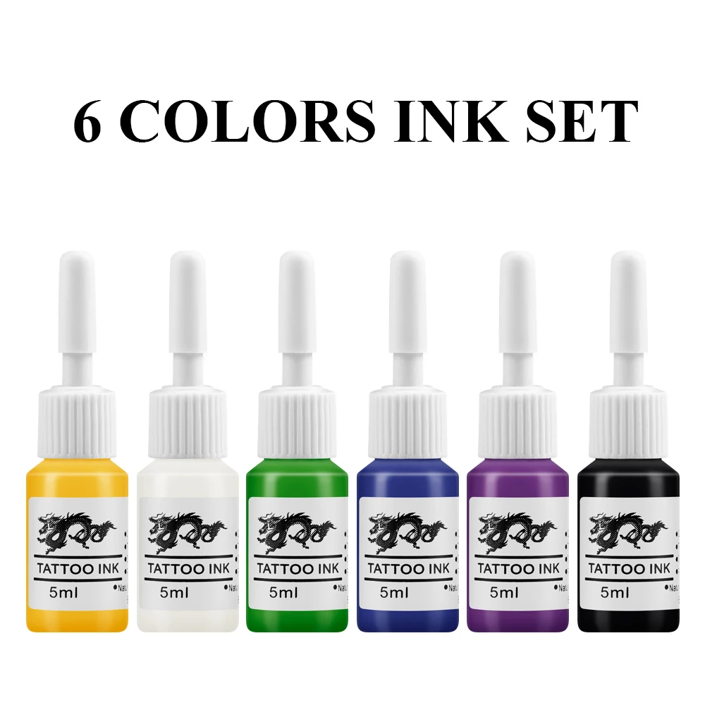 

Phoenixy 6 Colors Tattoo Ink Pigments For Permanent Makeup Paint Supplies Tattoo Body Art Ink 5ml Colorful Permanent Paint Ink
