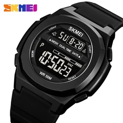 SKMEI 5Bar Waterproof Chrono Dual Time Wristwatch Japan Digital movement LED Light Mens Sport Watches Male Clock reloj hombre