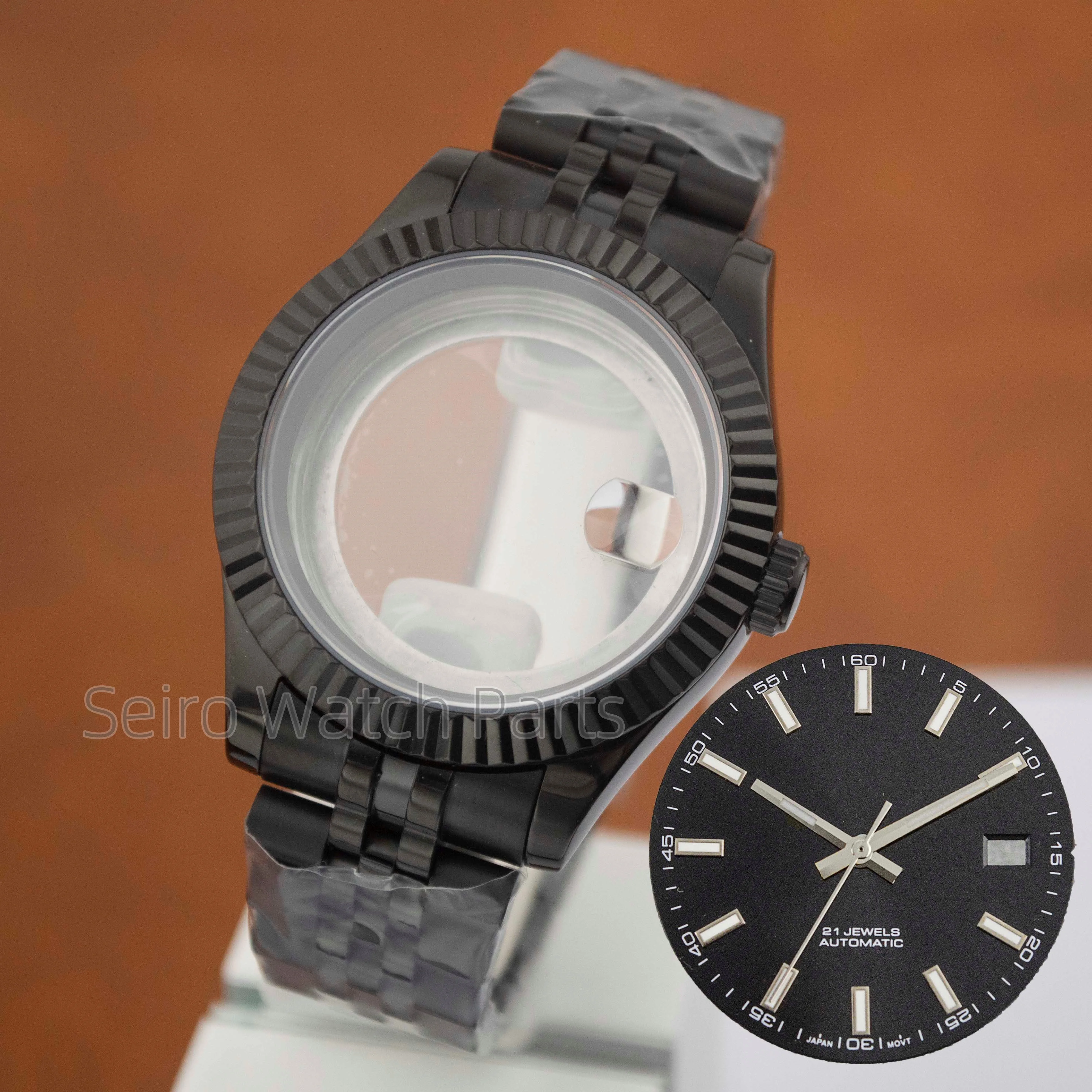 41mm Men NH35 Case Stainless Steel Bracelet Strap Sapphire Crystal 10ATM Waterproof for Datejust NH35 NH36 Movement 31mm Dial