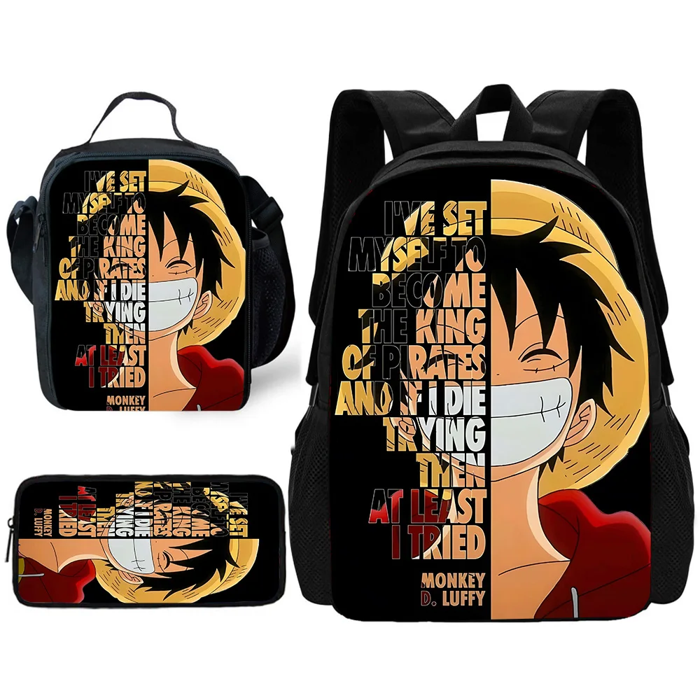 Детский школьный рюкзак с героями мультфильмов L-Luffys, сумки для обеда, сумки-карандаши, школьные сумки для R-Roronoas Zoros, лучший подарок для мальчиков и девочек