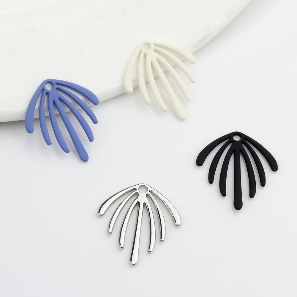

Zinc Alloy Color Spray Paint Hollow Leaves Flowers Charms 10pcs For DIY Fashion Jewelry Earrings Making Accessories