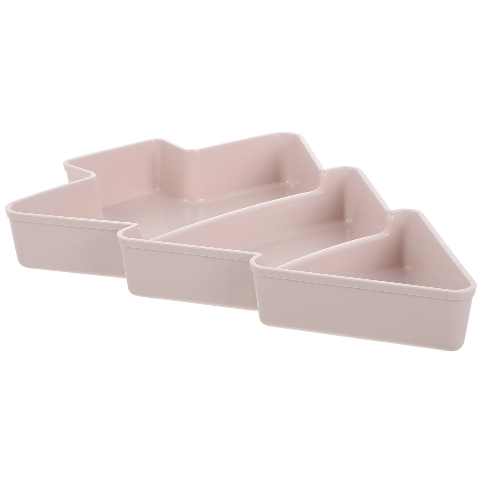 

Christmas Tree Fruit Plate Household Plastic 3-Grids Snacks Nuts Tray Portable Serving Dish Grey Christmas Party Tabletop