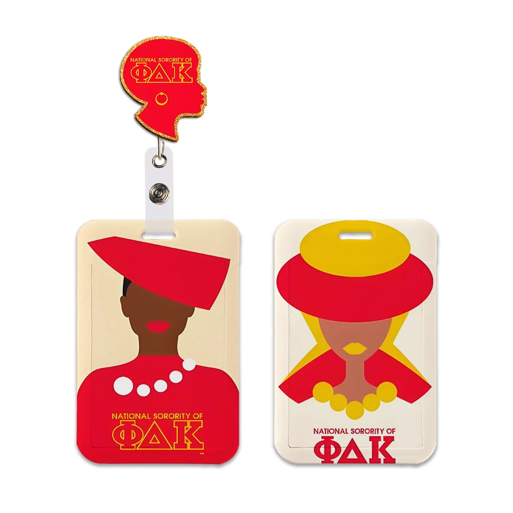 Porta Tarjetas de Plástico con Llavero de la Hermandad Phi Delta Kappa, Porta Tarjetas de Trabajo, Porta Tarjetas de Acceso al Autobús, Llaveros de PVC, Regalos para Hermanas