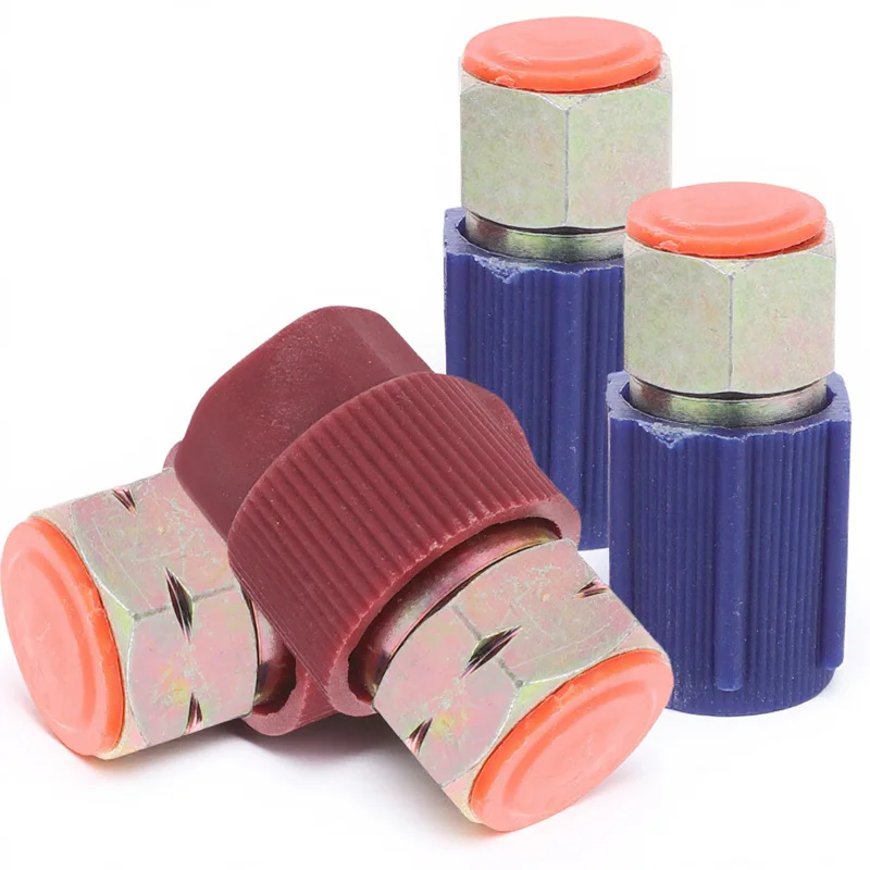 

4Pcs Car Adapter Retrofit Quick Disconnect Quick Coupler Charging Port R134a Low High Side 3 16 1 4 Inch Fittings