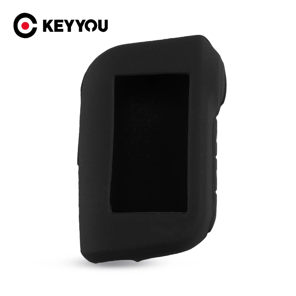 KEYYOU For Starline A93 A63 Two Way Car Alarm Remote Controller A93 A63 LCD Transmitter Keychain Silicone Cover Key Case