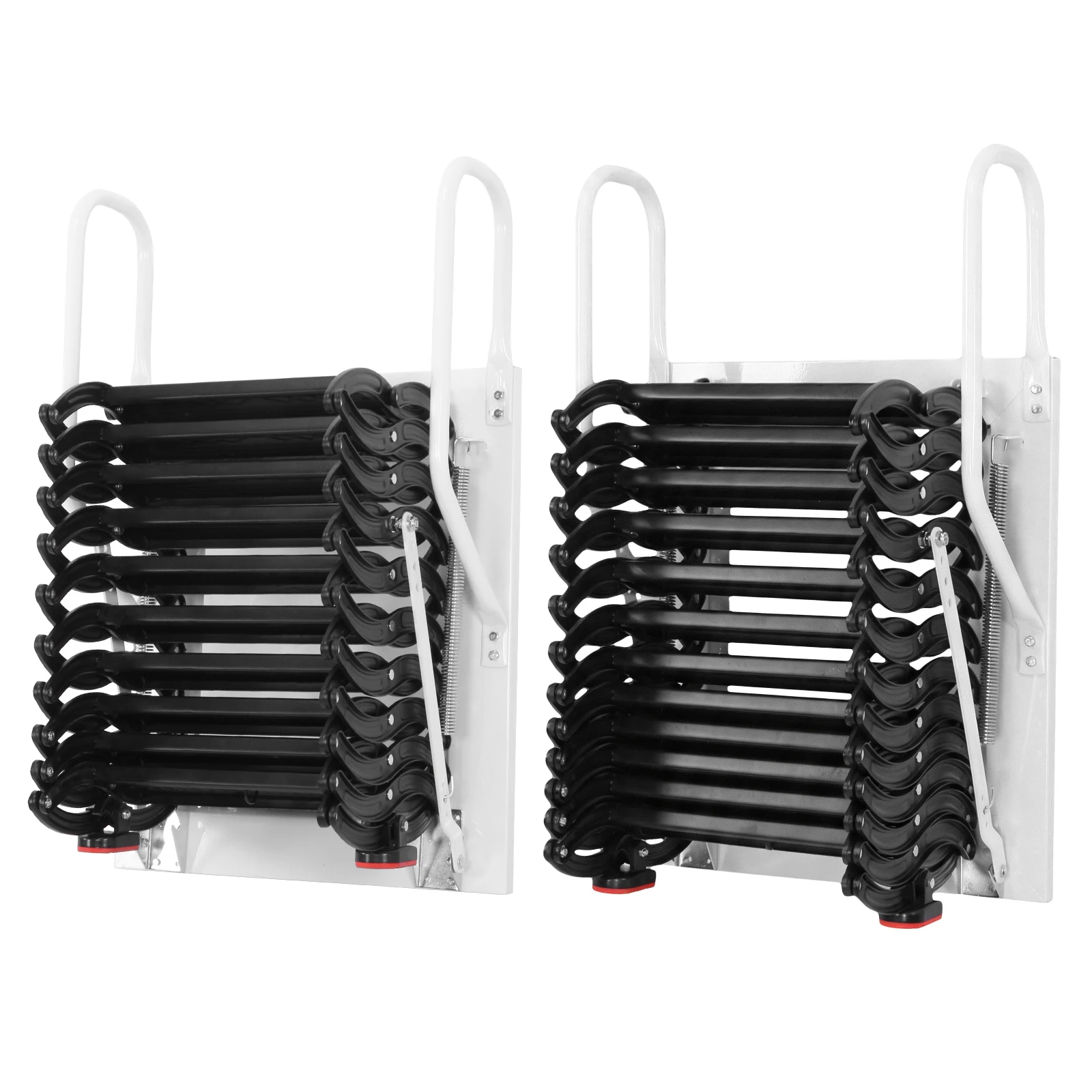 

Hidden Mount Attic Extension Stairs Pull Down System Space-Saving Collapsible Stair 440LBS Capacity for Garages/Roofs/Basements