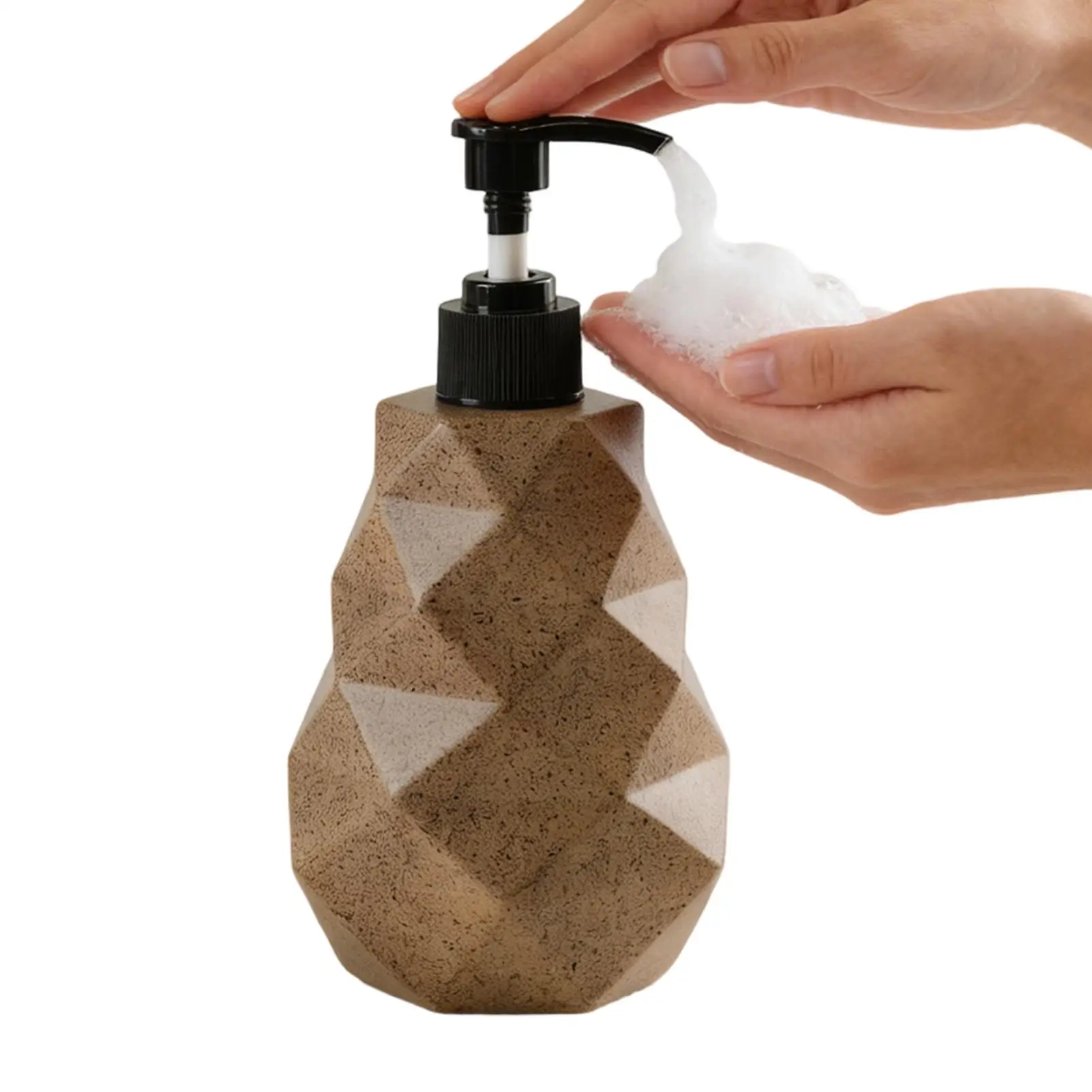 

Дозатор для мыла из смолы геометрической формы, с узором «алмазная сетка», многоразовый, для ванной комнаты, на столешницу