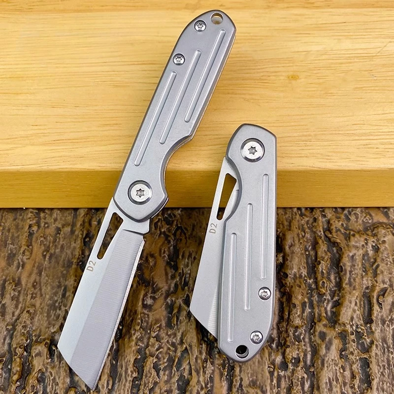 

Full Body Stainless Steel Portable Pocket Folding Knife Keychain Accessories Outdoor Travel Camping Cutting Tool Holiday Gift