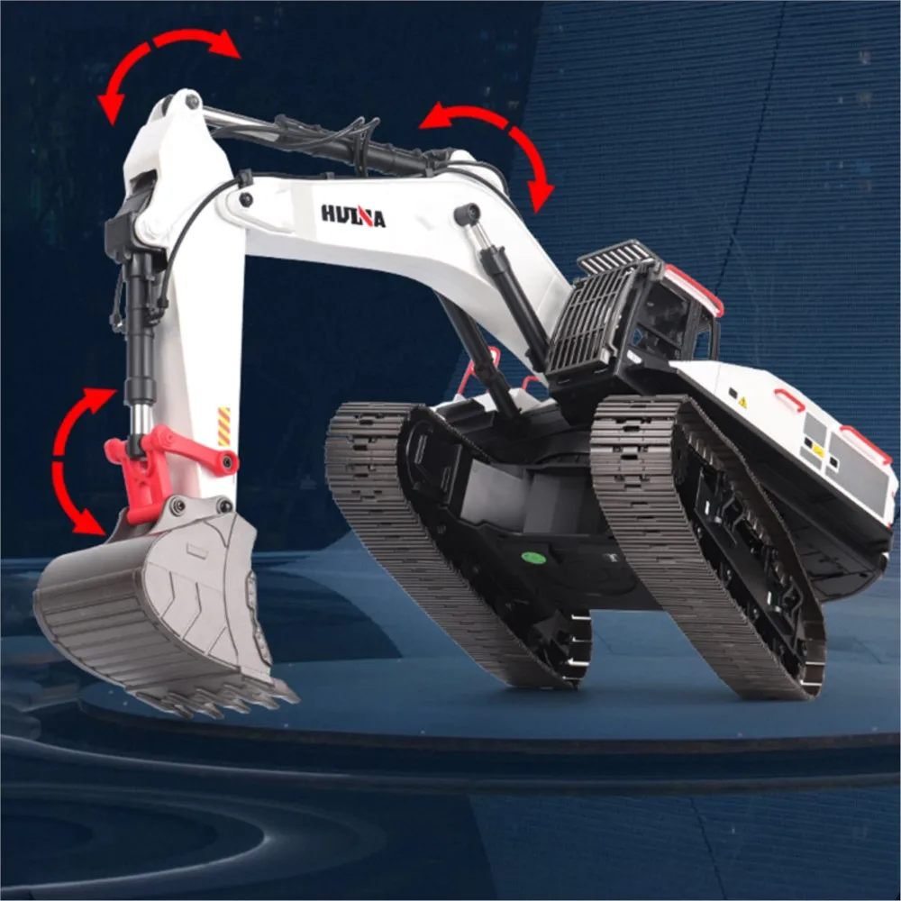 미국 판매 1/14 HUINA RC 금속 굴착기 모델 장난감 1594 무선 조종 라이트 배터리 22채널 사운드
