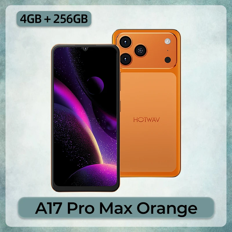 HOTWAV A17 Pro Max 6.75'' 120Hz scherm ultradunne smartphone 4GB RAM 256GB ROM Android 15 Octa-core mobiel 5160mAh 1080P Bluetooth 5.4 telefoon met 3.5mm hoofdtelefoonaansluiting