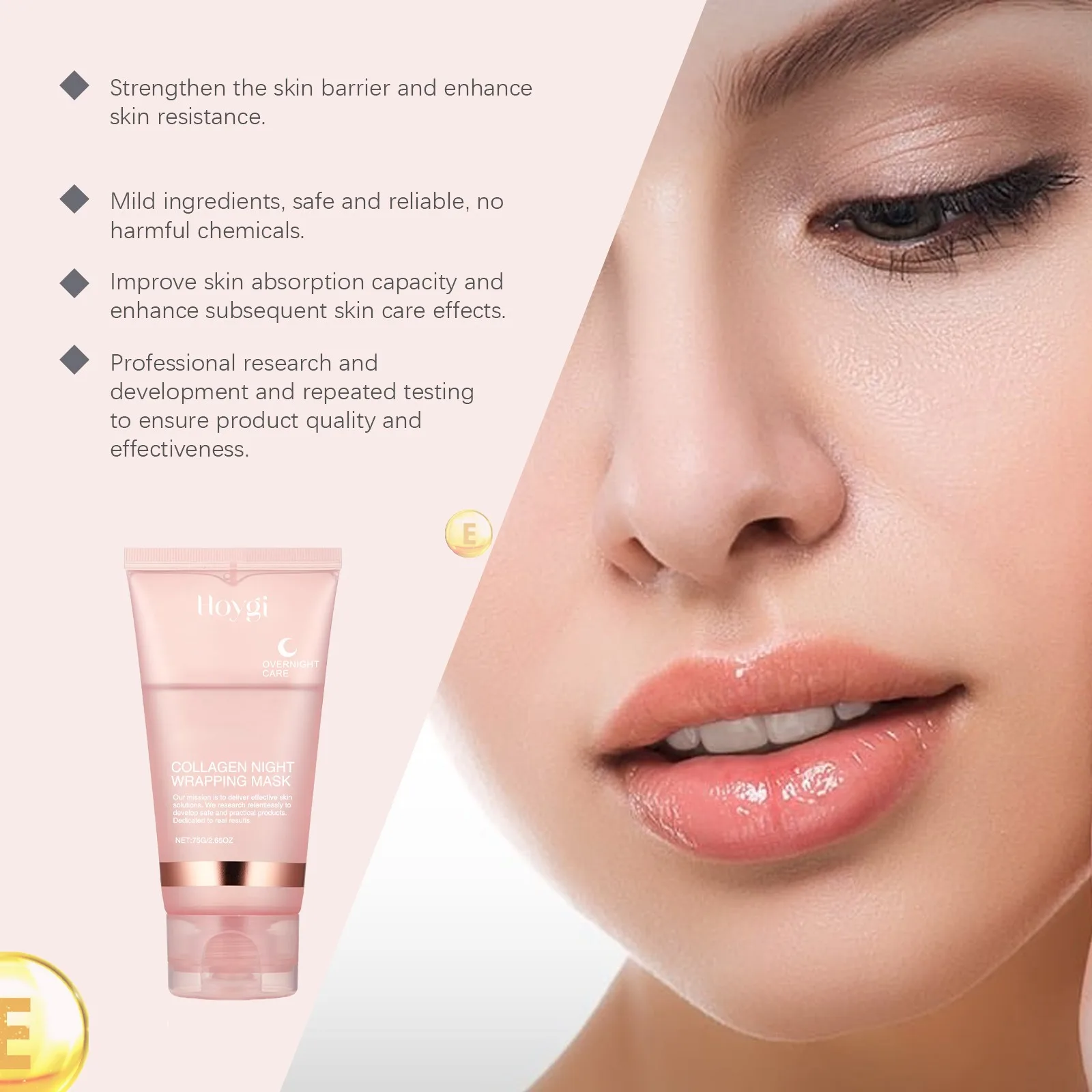 75ml Collagen Mask Baby Collagen Glow Mask Collagen Peel Off Mask Korean Face Mask Make Glowy Skin Skin Elasticity Firming Wrink image 3