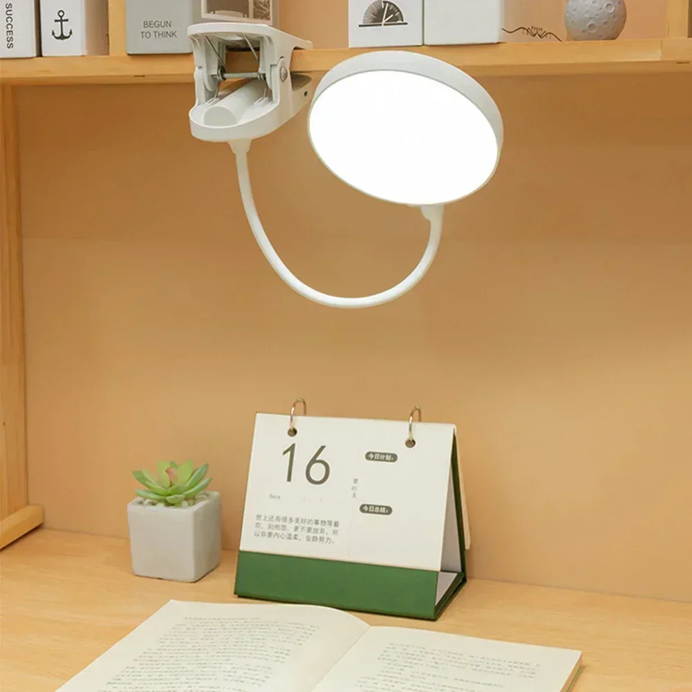 Desk Lamp USB Rechargeable Table Lamp With Clip Bed Reading Book Night Light LED Desk Lamps 3 Modes Dimming Eye Protection DC5V