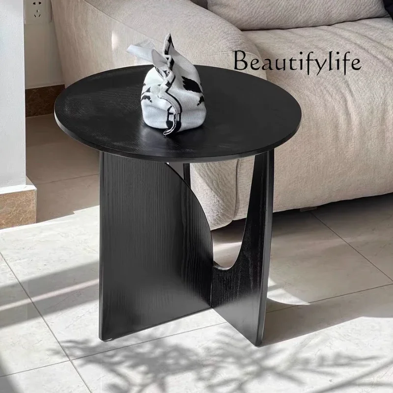Vv BA Wood Coffee Table Morden Designer Corner Interior Home Living Room Decoration Wood Round Sofa Side Table Room Small Furnit