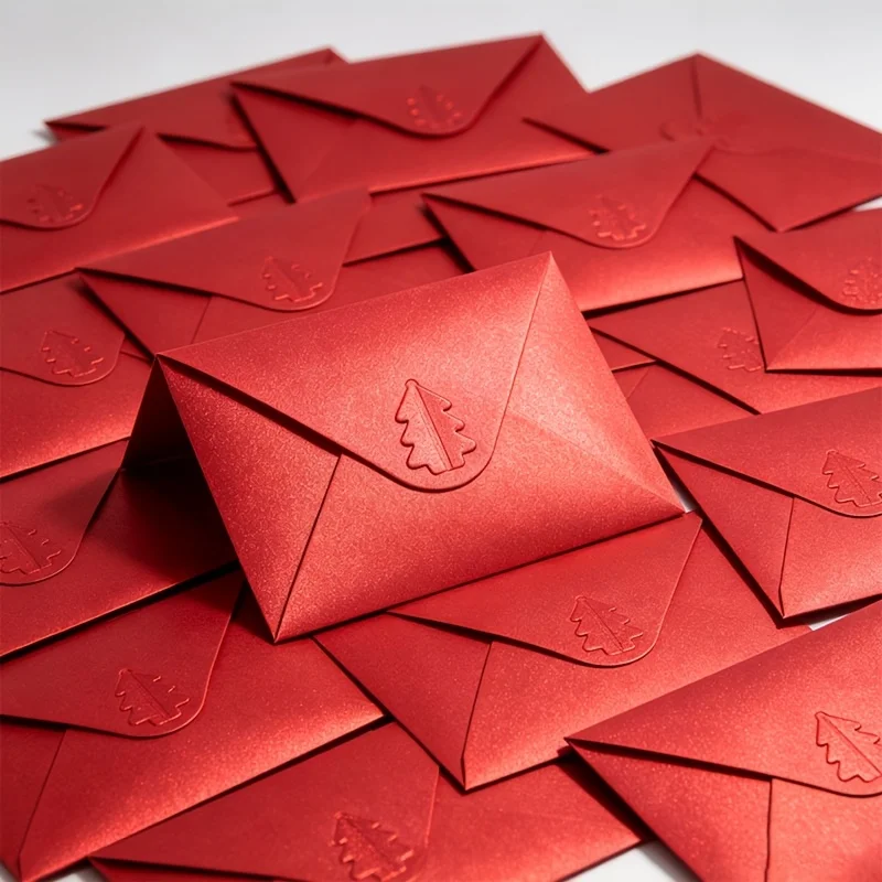 Gift for Her/Him 10pcs Gift Boxes, Vintage Red and Green Christmas Envelopes, Holiday Greeting Card Invitation Storage Envelopes