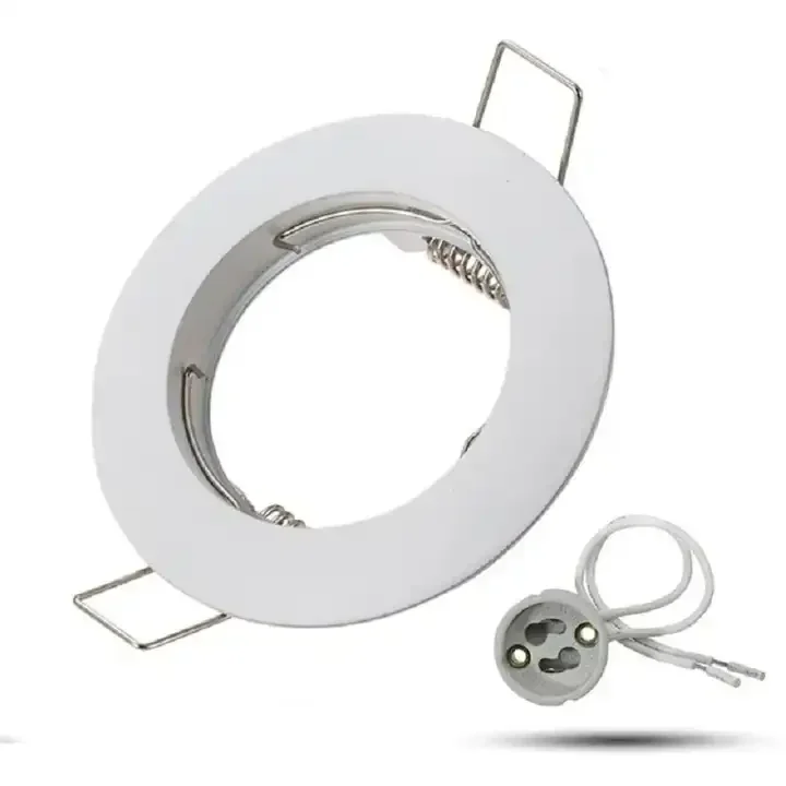 Aluminum Alloy Cut-out 55mm Lamp Cup Bracket Embedded Ceiling Lamp Housing MR16 GU10 Bracket Spotlight Surface Ring