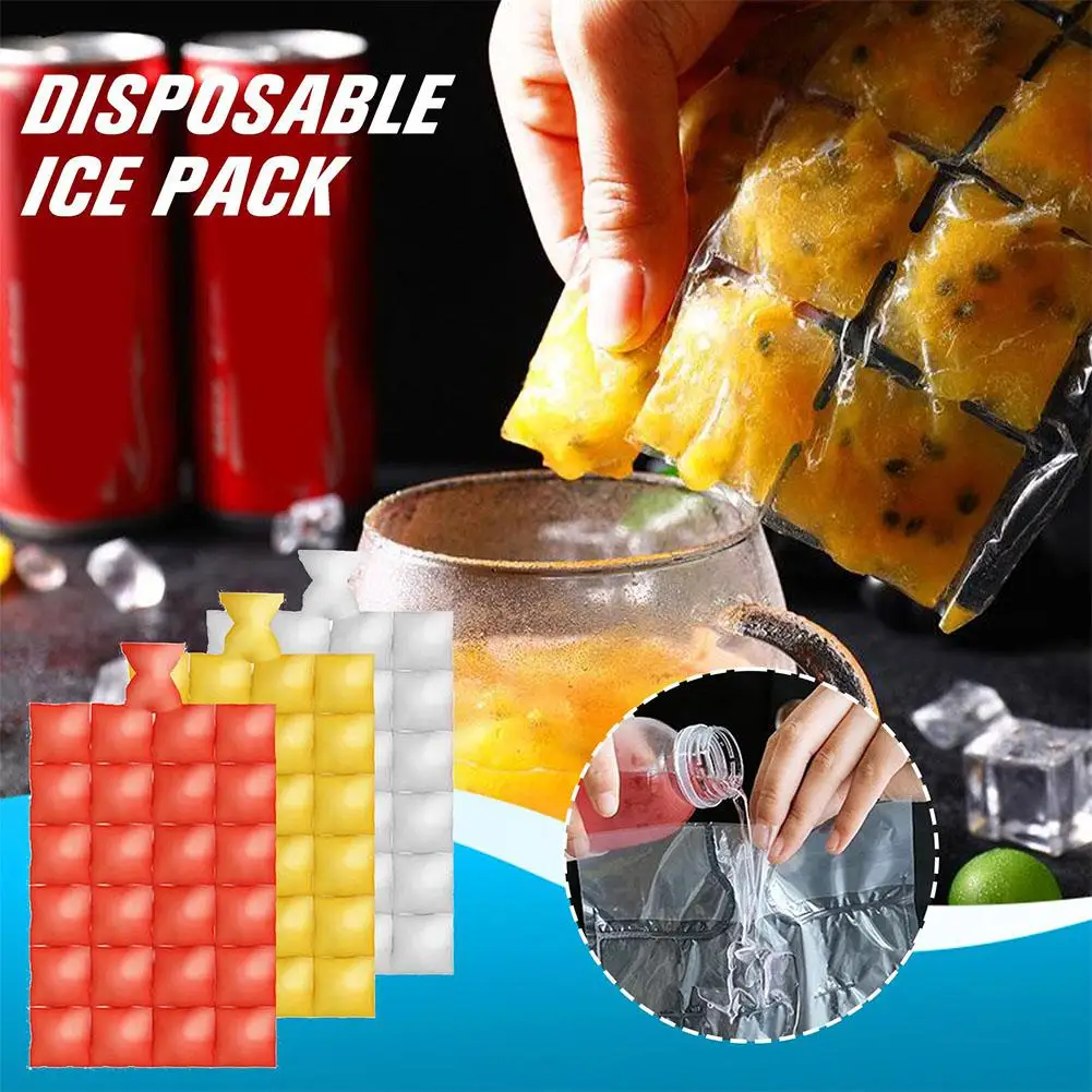 Disposable Ice Bags DIY Creative Self-seal Ice-making Bag For Summer Drinking Tray Mold B6K1