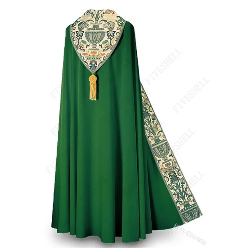 Mannen Middeleeuwse Retro Sjaal Mantel Gebed Gewaden Kerk Jurk Carnaval Priester Monnik Mantel Capes Ridder Party Halloween Cosplay Kostuum