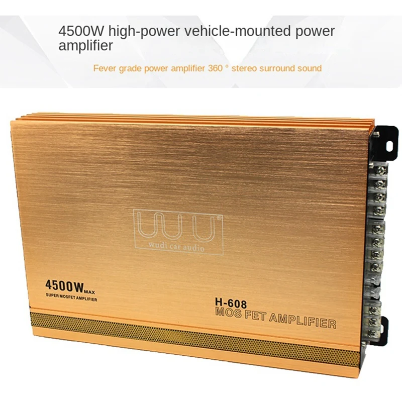 4500W Car Audio Amplifier Four-Channel High Power Amplifier Can Be Equipped With 4 Speakers H-608 Power Amplifier