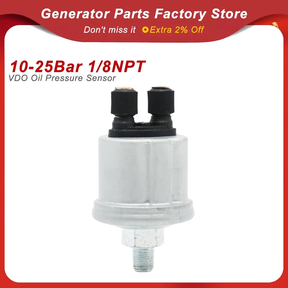 

High Quality 10Bar 25Bar VDO Oil Pressure Sensor Plug 1/8NPT 0 to 10 Bar Diesel Generator Accessories Oil Pressure Sensor Switch