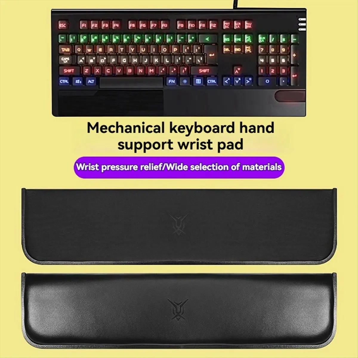 sixsix Wrist Rest Pad Memory Foam Hand Rest Mechanical Keyboard Mouse Wrist Pad for Reducing Strain Enhancing Comfort 87 Keys