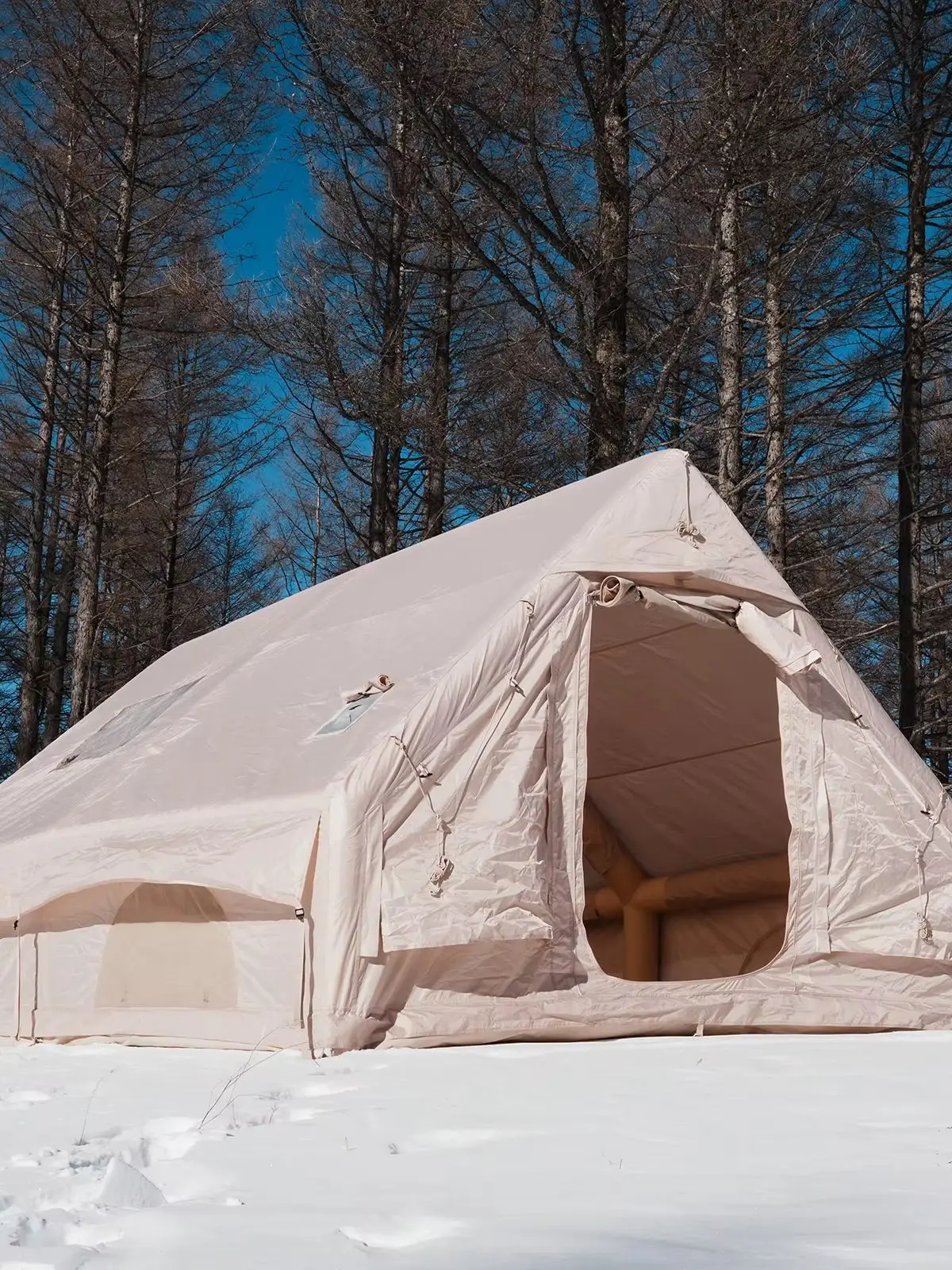 PAKICETUS 4-8 Personen Vier-Jahreszeiten-Aufblasbares Campingzelt mit Fenstern, tragbares Outdoor-Zelt aus Polyestergewebe für Backcountry-Reisen, Wandern, Backpacking, Familiencamping, Urlaub am See,