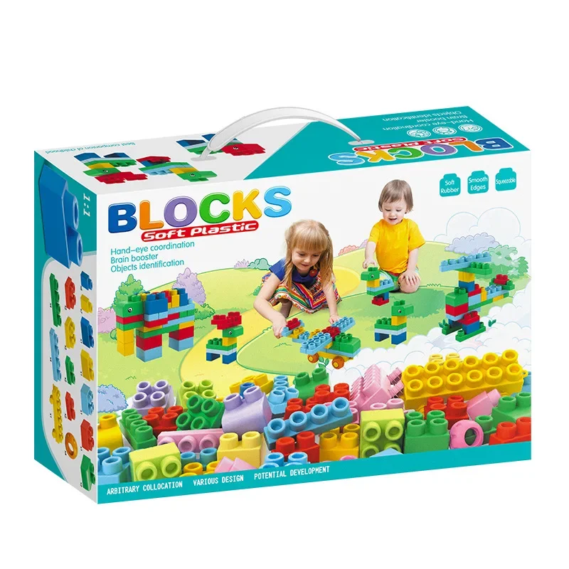 40PCS/60PCS Building Blocks Gift Box Soft Plastic Building Blocks Parent-child Early Learning Toys 527552