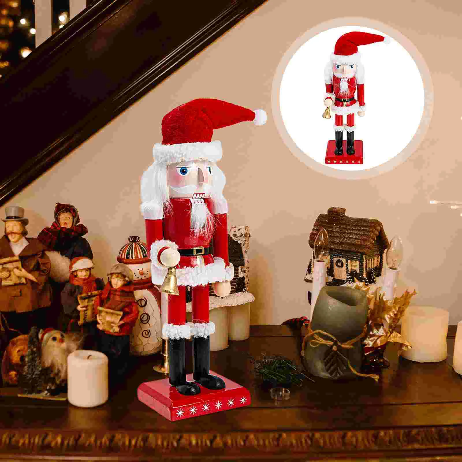 

Nutcracker Christmas Stocking Candelabras Santa Figure Baby Decorations Outdoor Wooden Crafts