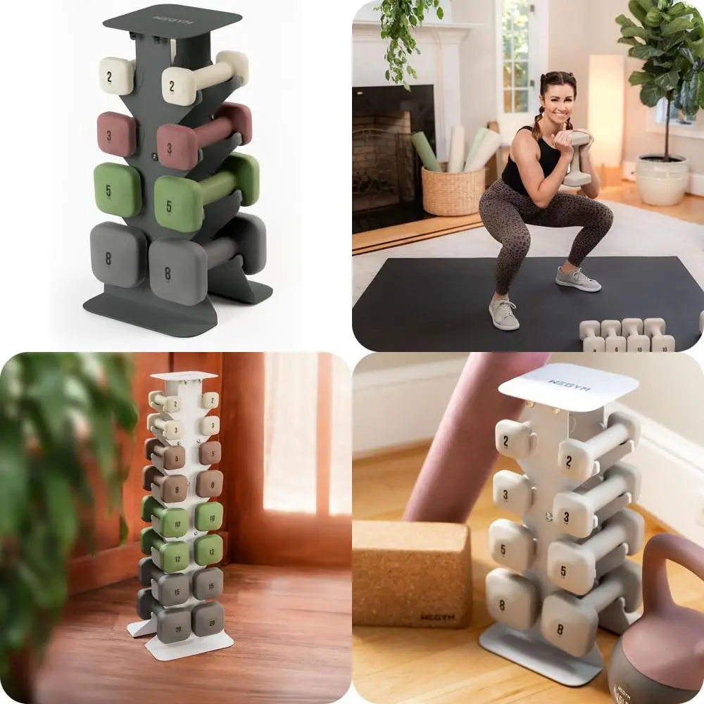 

Противоскользящие квадратные гантели с эстетическим дизайном, снаряжение для тяжелой атлетики SaeGrip для домашнего спортзала, стартовый набор (2, 3, 5, пара 8 фунтов с