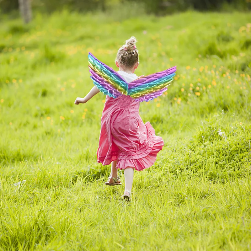 Colorful Angel Butterfly Wings Fairy Magic Wand For Dance Party Girl One 1st Birthday Party Princess Baby Shower Favor Props