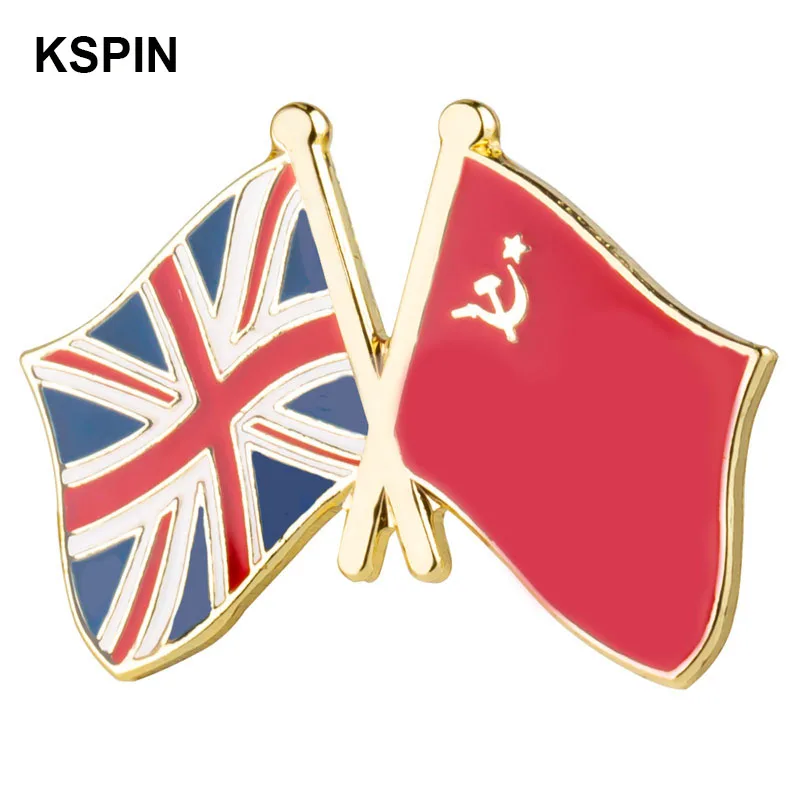 

UK and USSR Friendship Lapel Pins Flag Lapel Pins Country Flag Badge Flag Badge Brooch