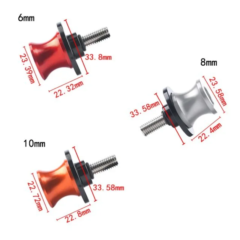 8 cores parafusos de suporte da motocicleta 6mm 8mm 10mm carretéis braço oscilante da motocicleta parafusos suporte deslizante para yamaha honda suzuki kawasaki